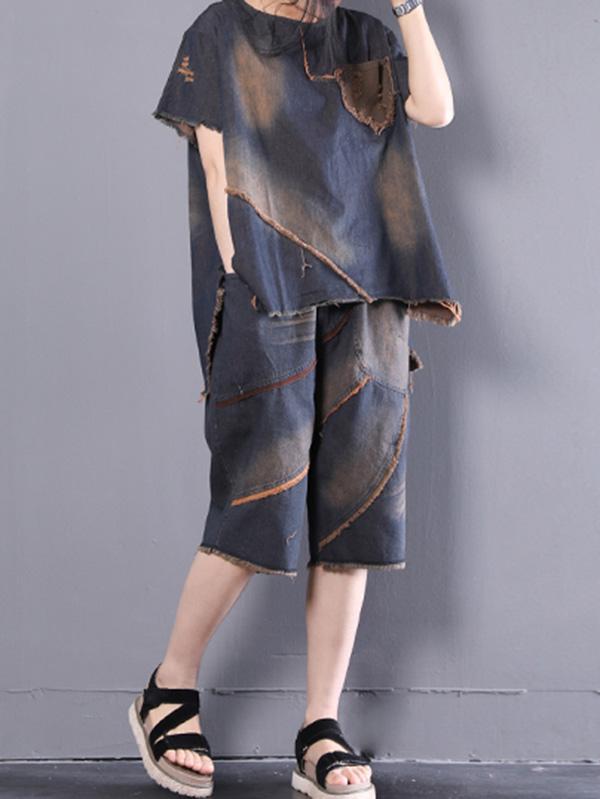 Retro Cropped Jean Suits