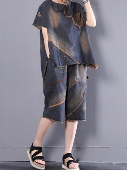 Retro Cropped Jean Suits