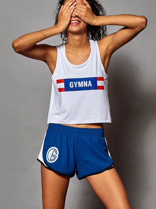 Contrast Elastic Loose Shorts