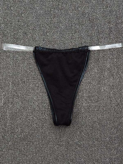 Solid Color Light Skin Triangles Split Bikini Swimsuit