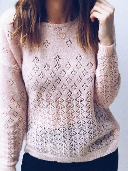 Simple 2 Colors Solid Color V-neck Sweater Tops