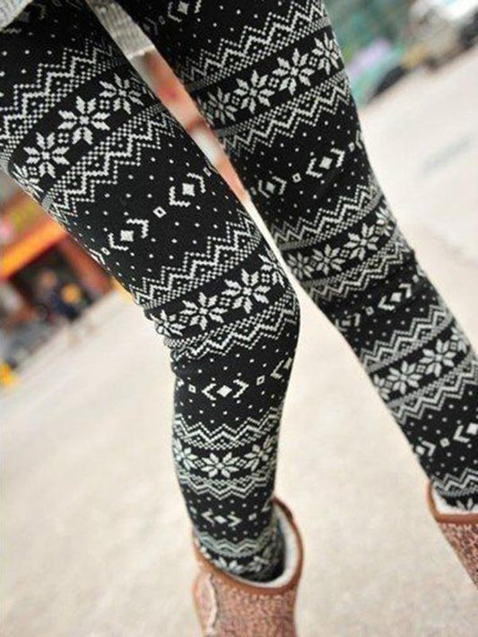 Bohemia Striped Black Printed Pants Bottoms