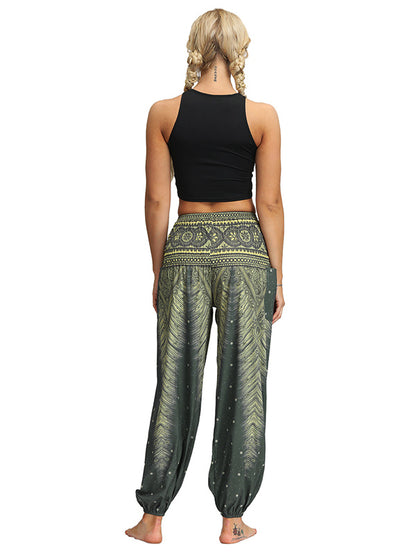 Bohemia Loose Printed Elastics Knickerbockers& Yoga Pants