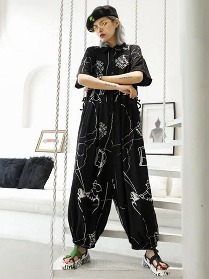 Hip-hop Light Printed Jumpsuit