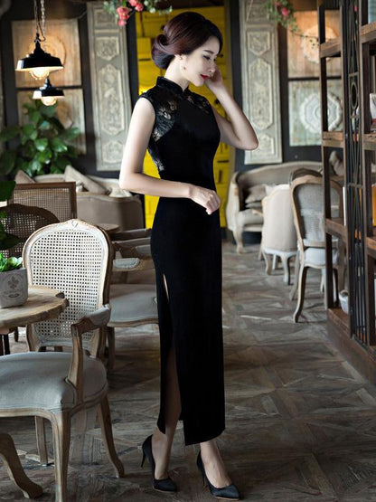 Original Chinese Long Dress in Black Color