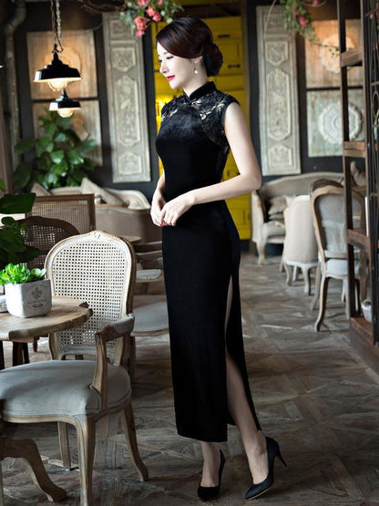 Original Chinese Long Dress in Black Color