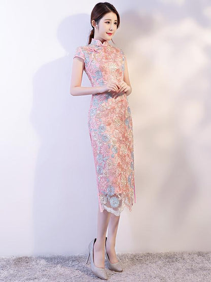 Lace Eugenia Split-side Long Cheongsam