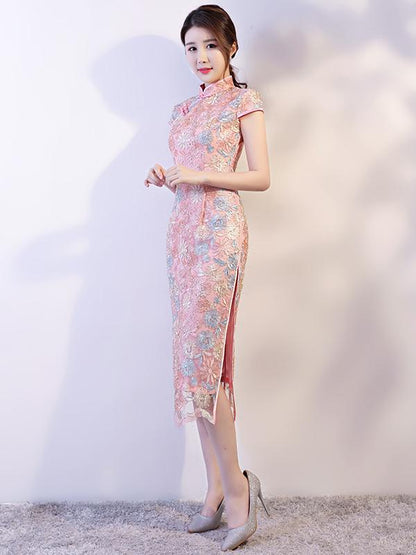 Lace Eugenia Split-side Long Cheongsam