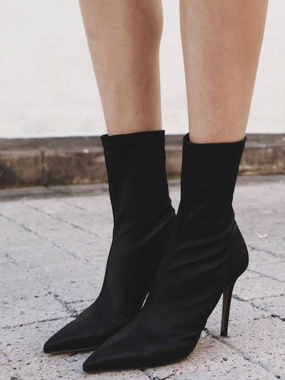 Fashion Solid Color High Heel Boots