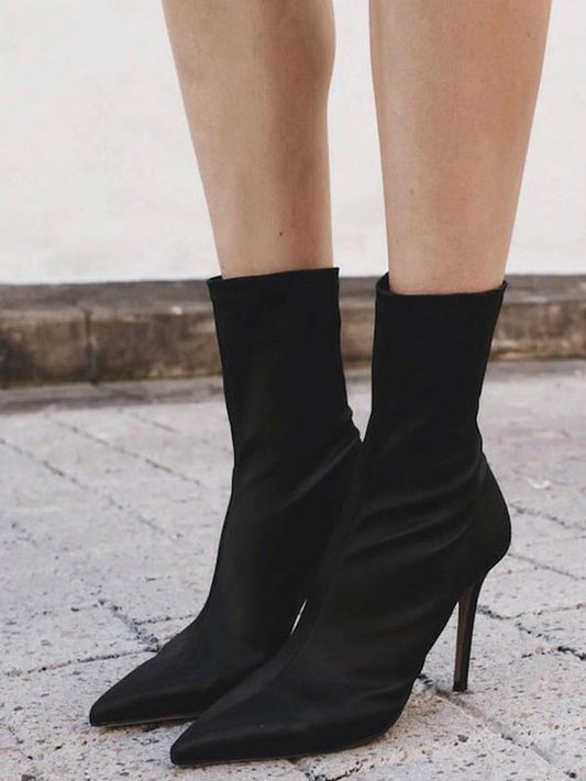 Fashion Solid Color High Heel Boots