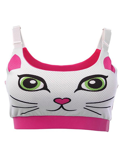 Kawaii Style Printed Split-joint Sports Bra