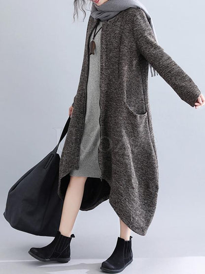 Loose Cropped Hemline Outwear