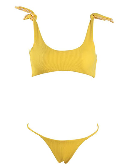 Braided Ribbed Bikini Swimsuit