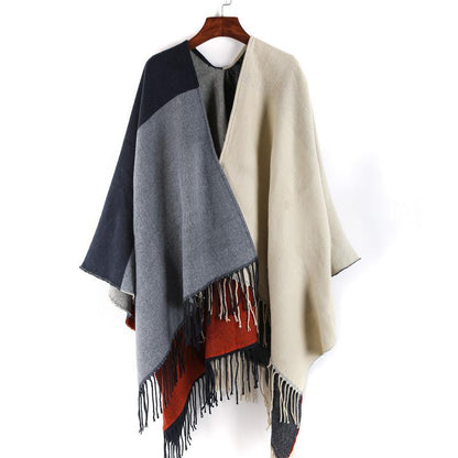 shawl dual-use winter thick warm cloak Split scarf