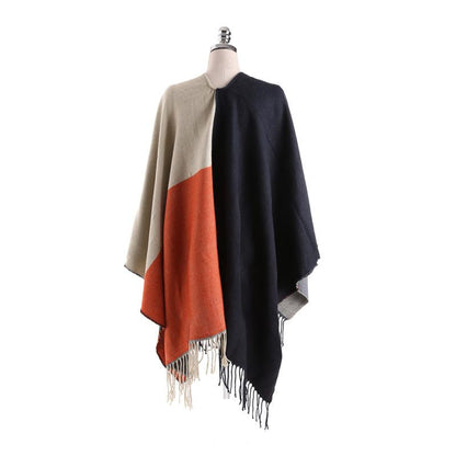 shawl dual-use winter thick warm cloak Split scarf