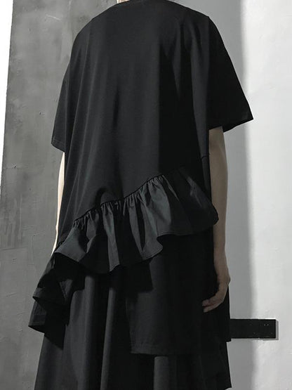 Original Falbala Solid Asymmetric T-Shirt