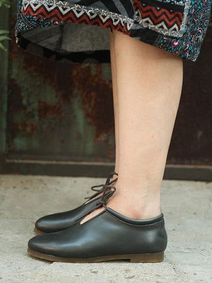 Traditional Style Leather Laces Casual Shoes