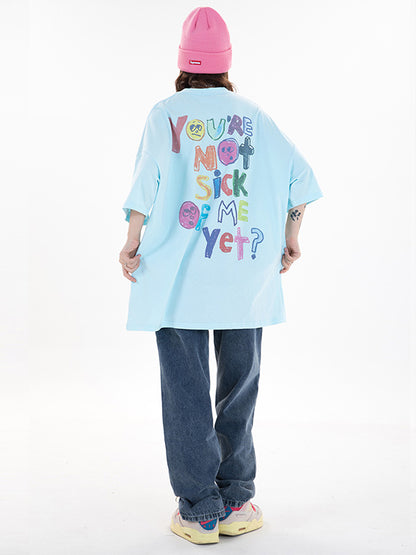 Original Round-Neck Cartoon Printed Loose T-Shirts Tops
