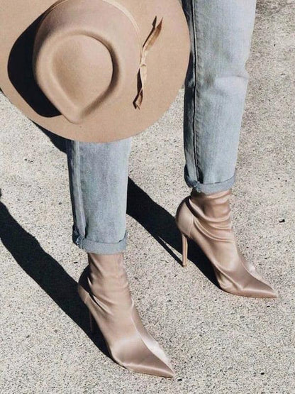 Fashion Solid Color High Heel Boots