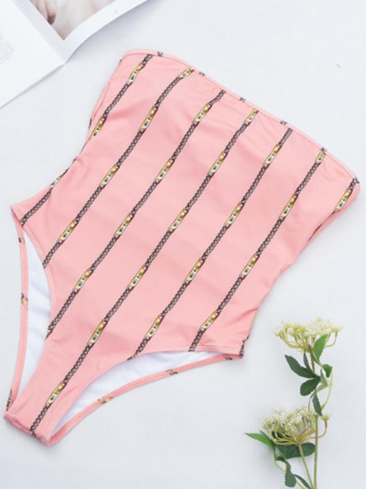 Dull Striped One-piece Swimwear