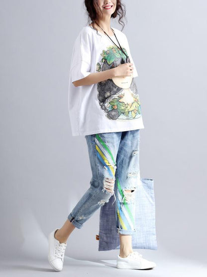 Loose Plus Size White shirt