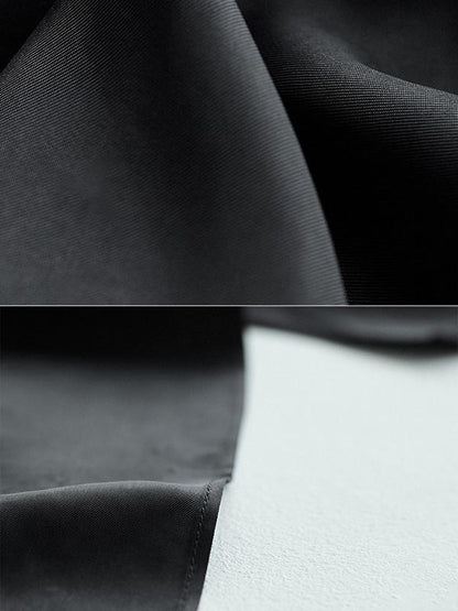 Simple Black Asymmetric Split-joint Long Dress