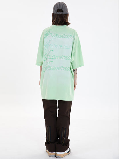 Vintage Round-Neck Bear Print Loose T-Shirts Tops