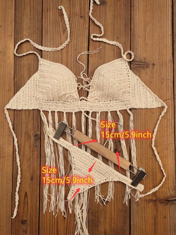Crochet Tasseled Bikini Top
