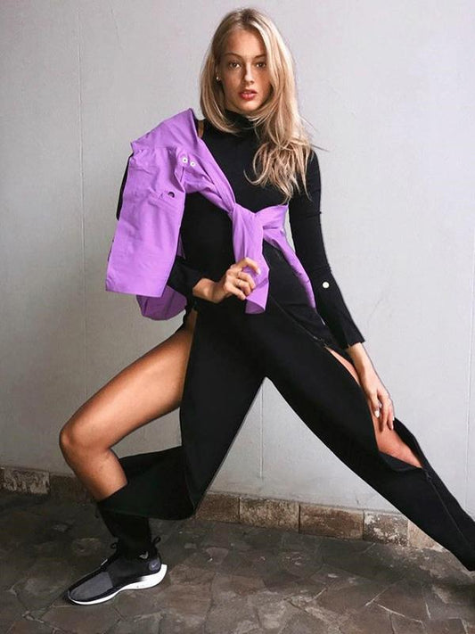 Casual Cropped Zipper Pants