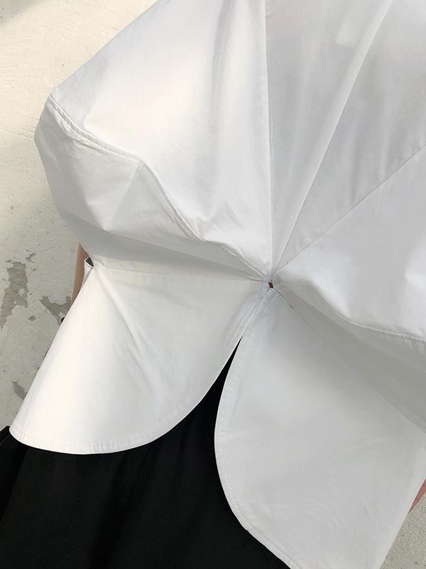 Solid Cropped Half-short Shirt