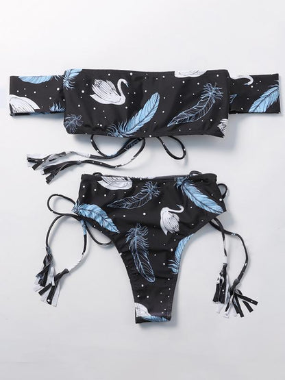 Bandeau Top Solid Bikinis Swimwear
