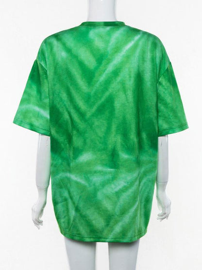 Fashion Printed Loose Solid T-shirt Top
