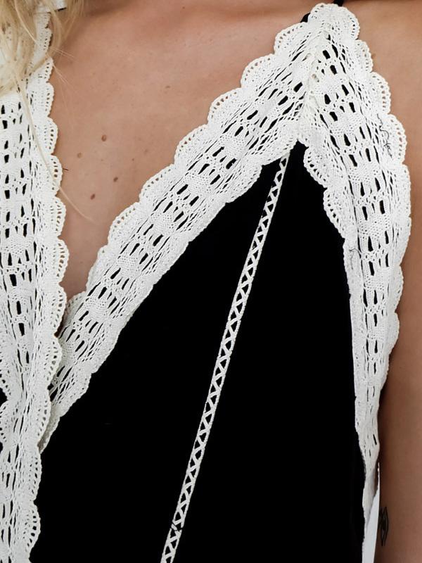 Bohemia Solid Color Helterneck Maxi Dress