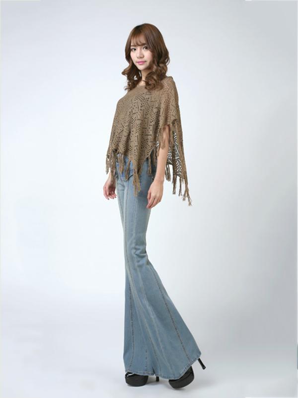 Long Fashion Retro Slim Jeans with Broad Bottoms