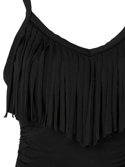 Bandeau Tassels One Piece Swimwear