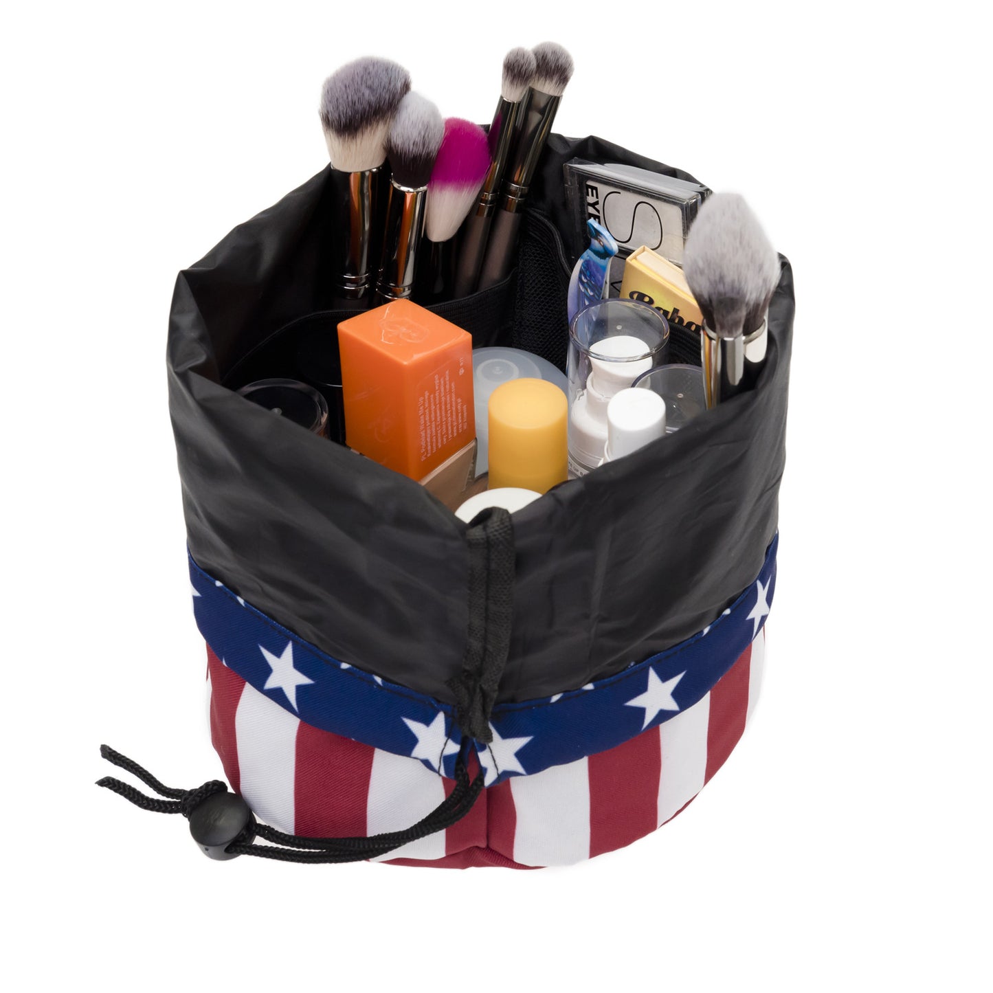 American flag bucket makeup bag