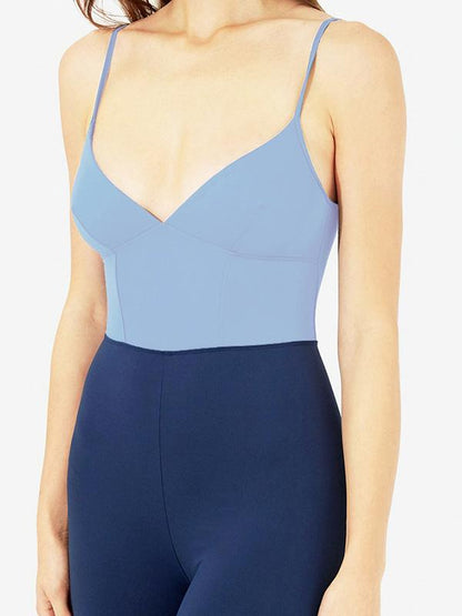 Color Stiching Shortless Yoga Jumpsuits