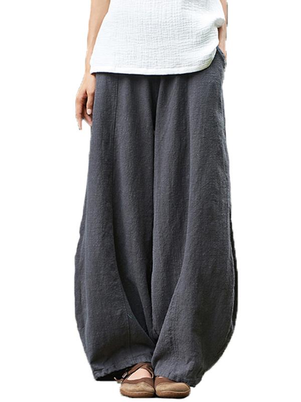 Casual Solid Puff Pants Bottoms