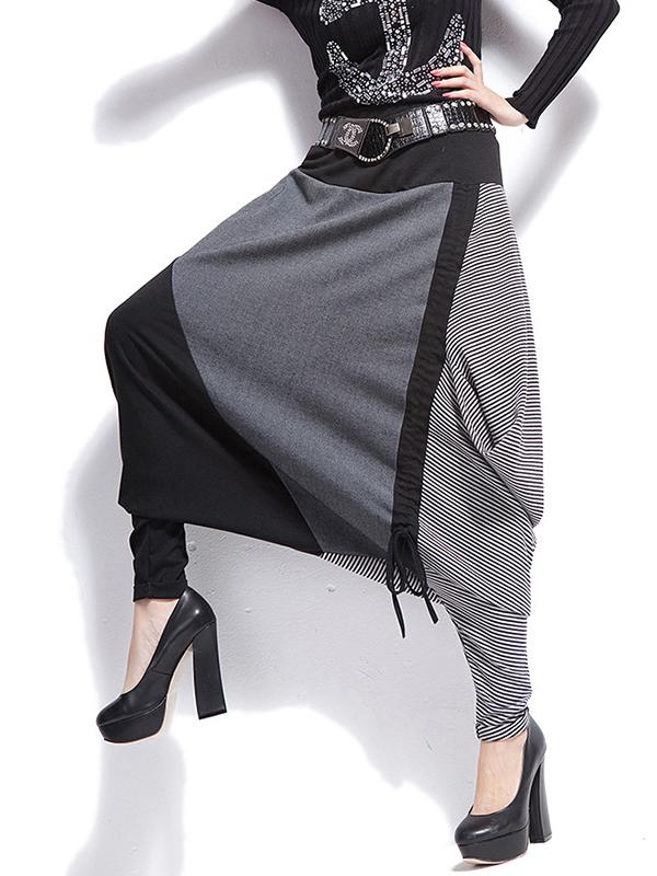 Split-joint Drop-crotch Casual Pants