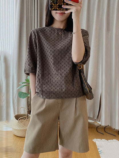 Original Pleats Empire Solid Wide Leg Shorts