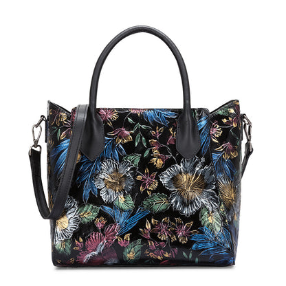 WOMEN GENUINE LEATHER VINTAGE TOTEM DESIGNER HANDBAG SHOULDER BAG