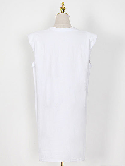 Original Solid Color Round-Neck Cap Sleeve Mini Dress