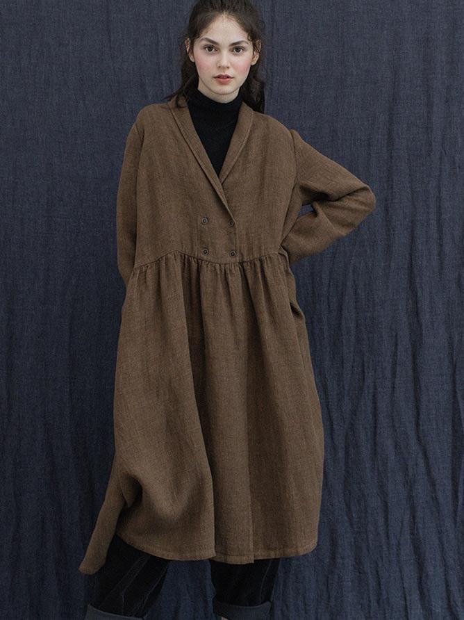 Retro Linen Long Dress