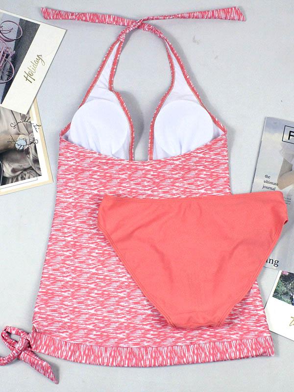Halter-neck Printed Tankinis Swimwear