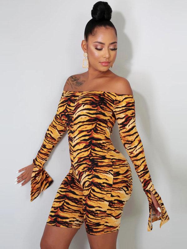 Sexy Printed Flared Sleeves Yoga Jumpsuits