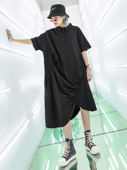 Loose Cropped Ruffled Long Dress