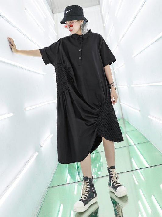 Loose Cropped Ruffled Long Dress