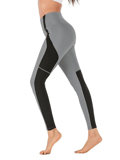 High Waist Color Stiching Workout Leggings