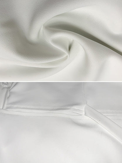 Original Solid Color Short Sleeve Lapel Shirt Dress