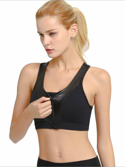 Cross-strap Adjustable Zipper Yoga Tanks